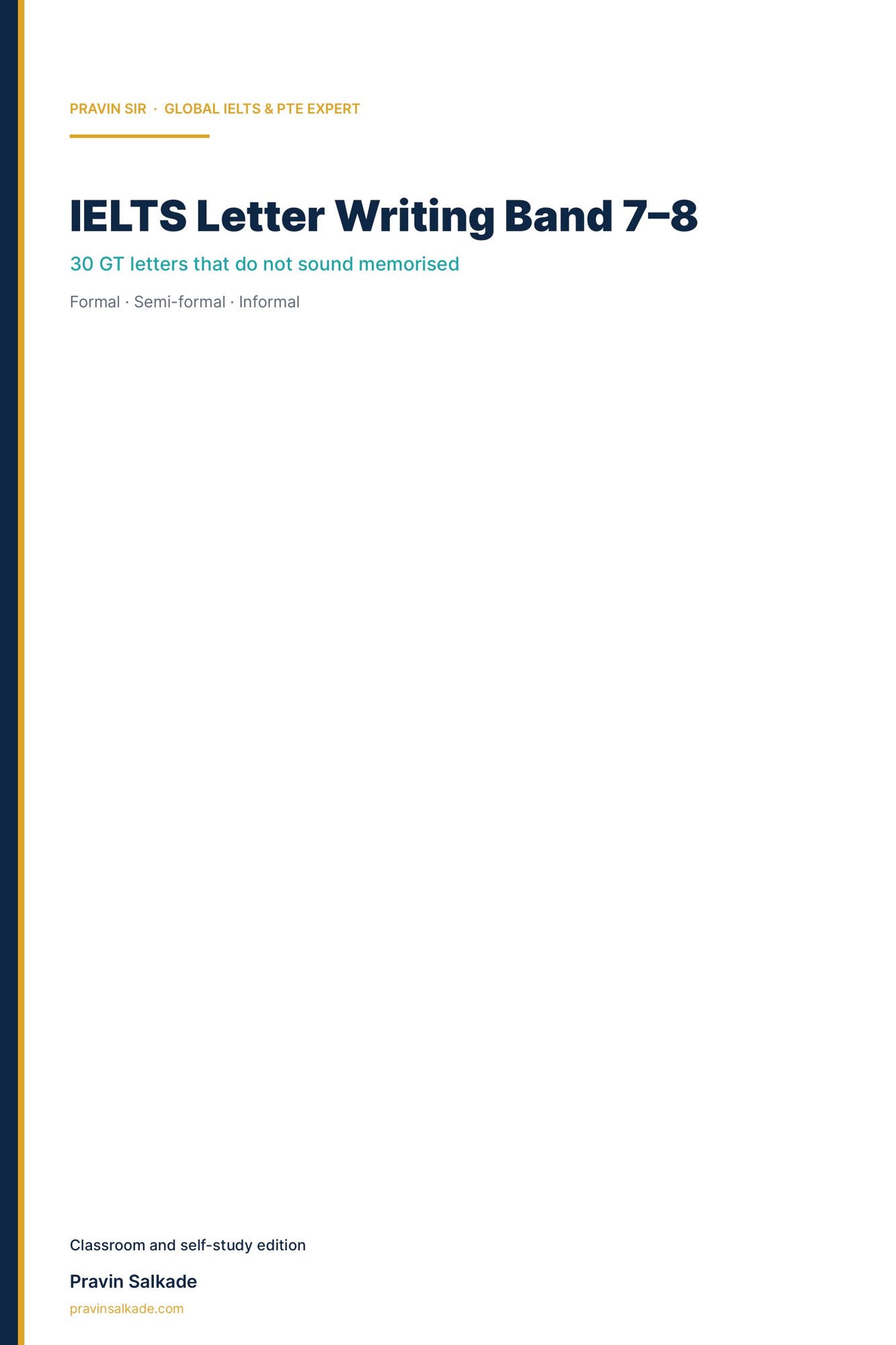 IELTS Letter Writing Band 7–8 cover