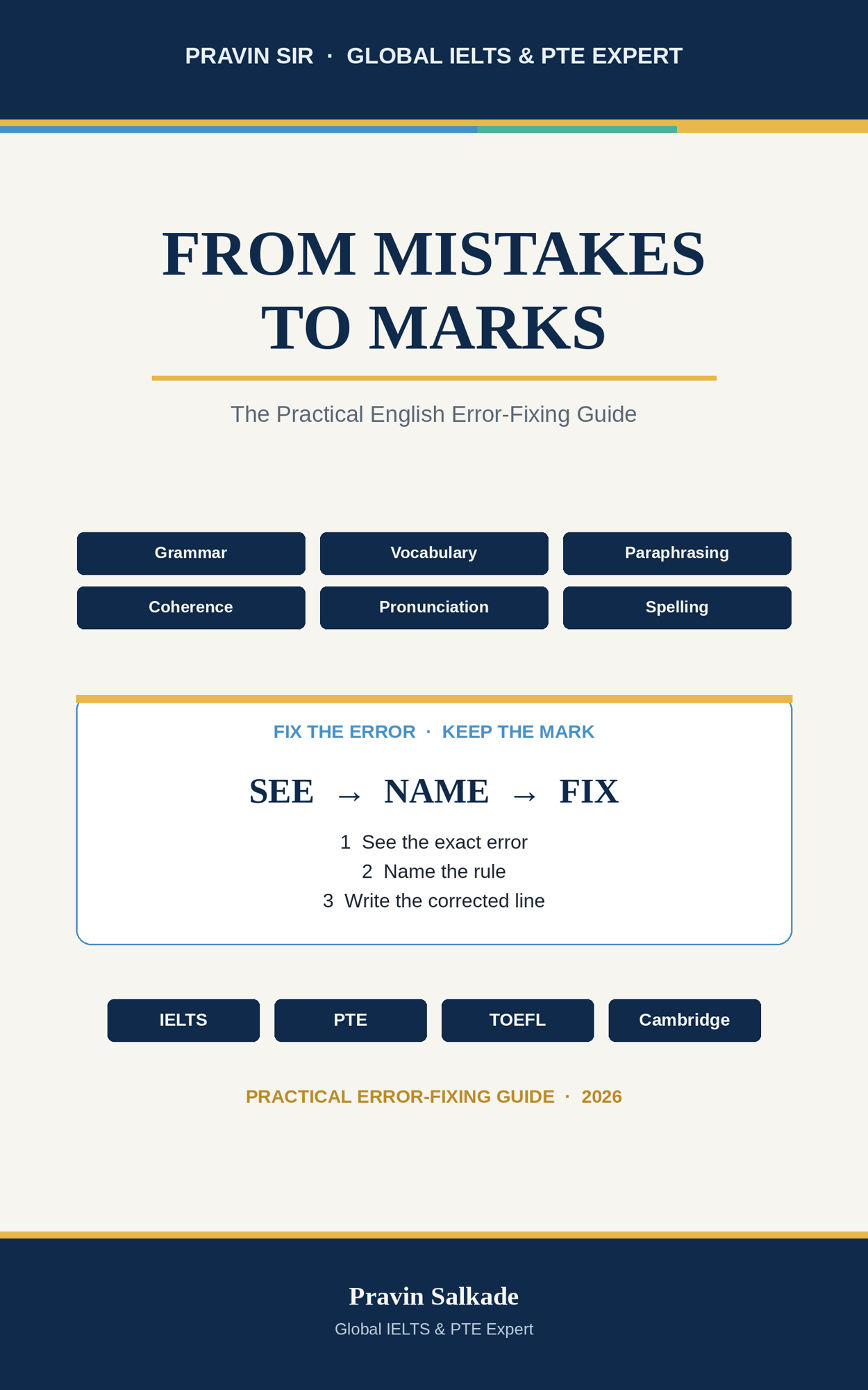 FROM MISTAKES TO MARKS: How Can You Stop Repeating English Mistakes and Improve Your Exam Score? cover